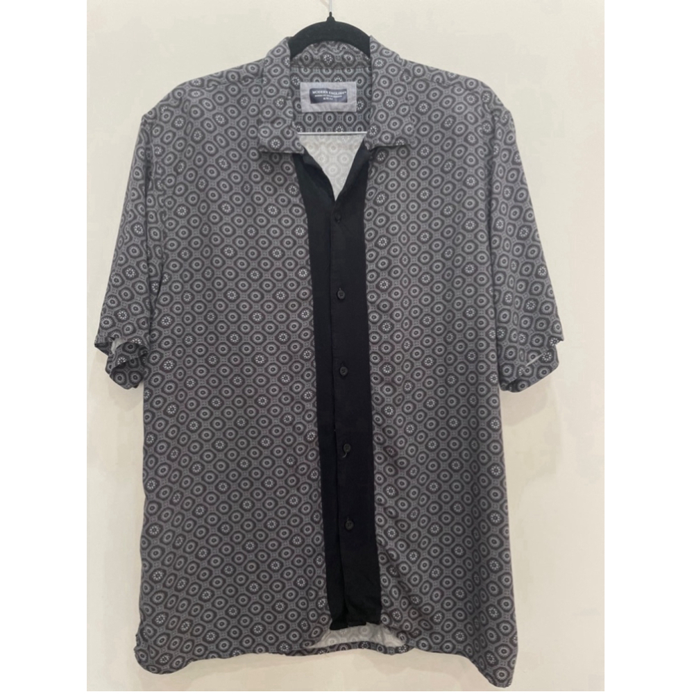 Modern English Modern Fit Shor Sleeve Button Up Shirt XL Retro Bowler Shirt